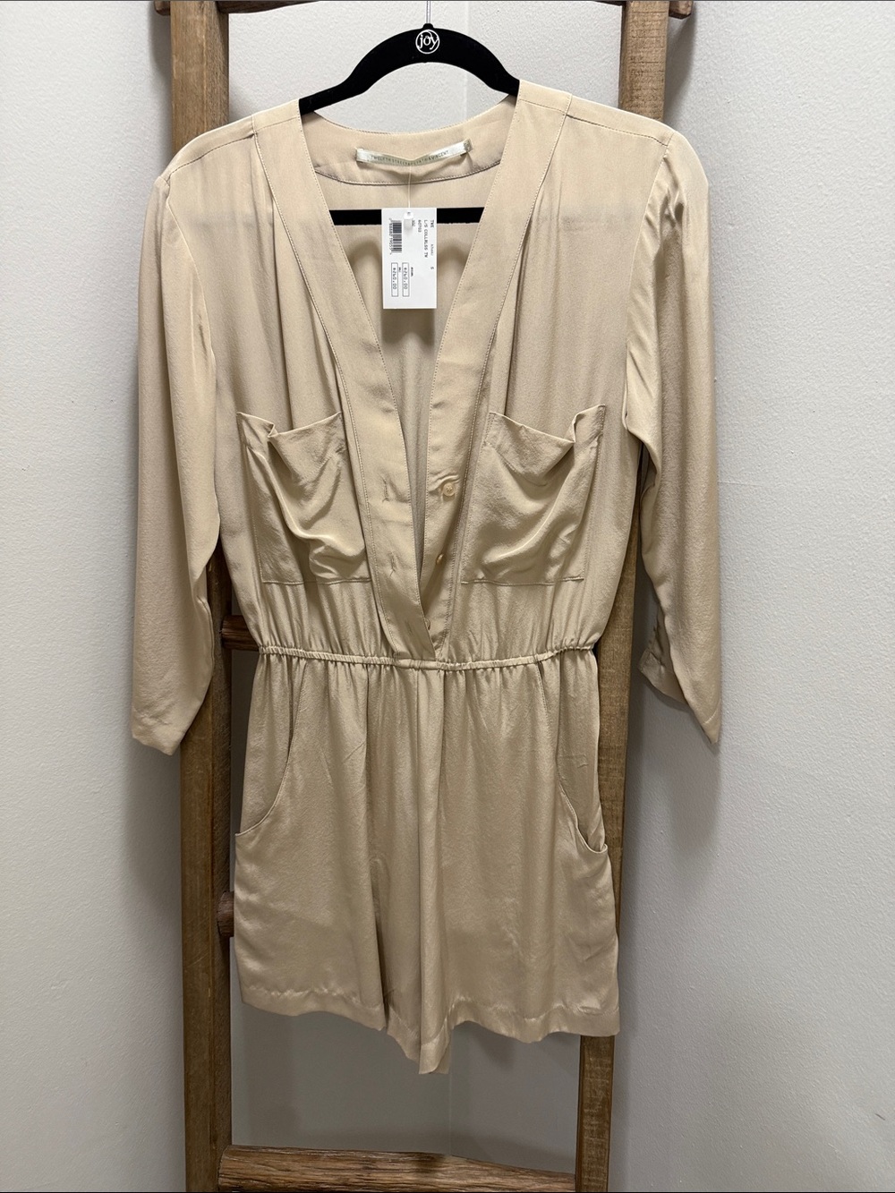 Twelfth Street by Cynthia Vincent Cream V-Neck Utility Romper